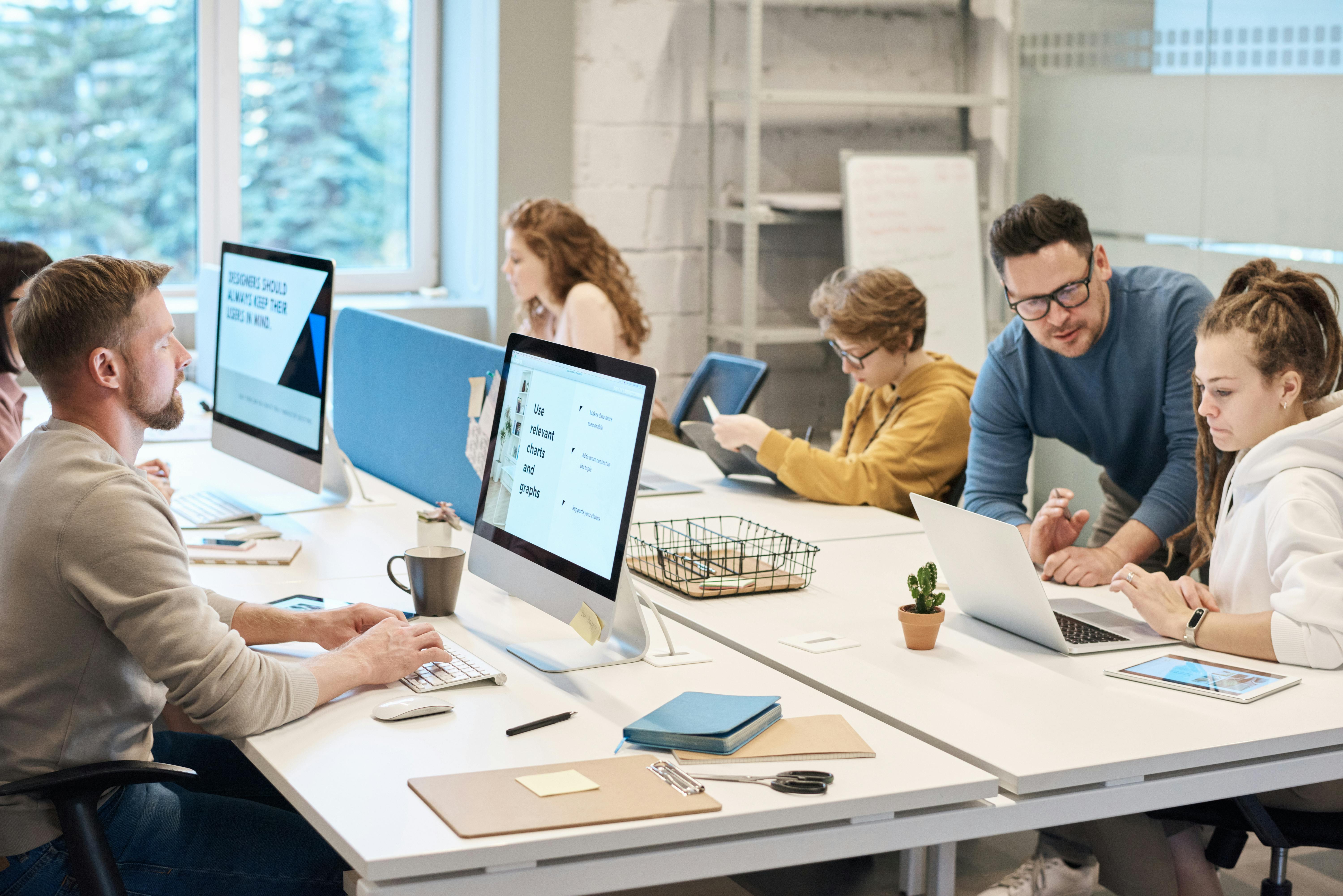 Students working